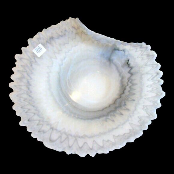 Pottery Barn Alabaster Centerpiece BOWL 15.5" Dekor Glassware Alma Flower Plate - Picture 7 of 8